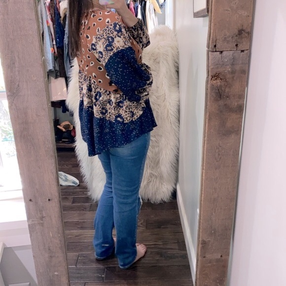 Hailey & Co. boho peasant babydoll top size small oversized - Picture 5 of 9